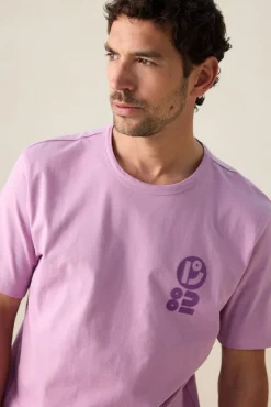Lichtpaars T-shirt met artwork