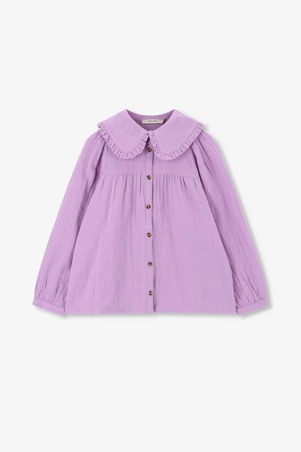 Lichtpaarse blouse met kraag
