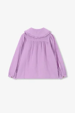 Lichtpaarse blouse met kraag