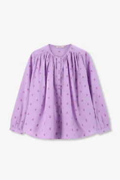 Lichtpaarse jacquard blouse