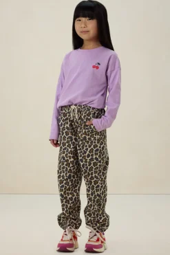 Lichtpaarse longsleeve met artwork