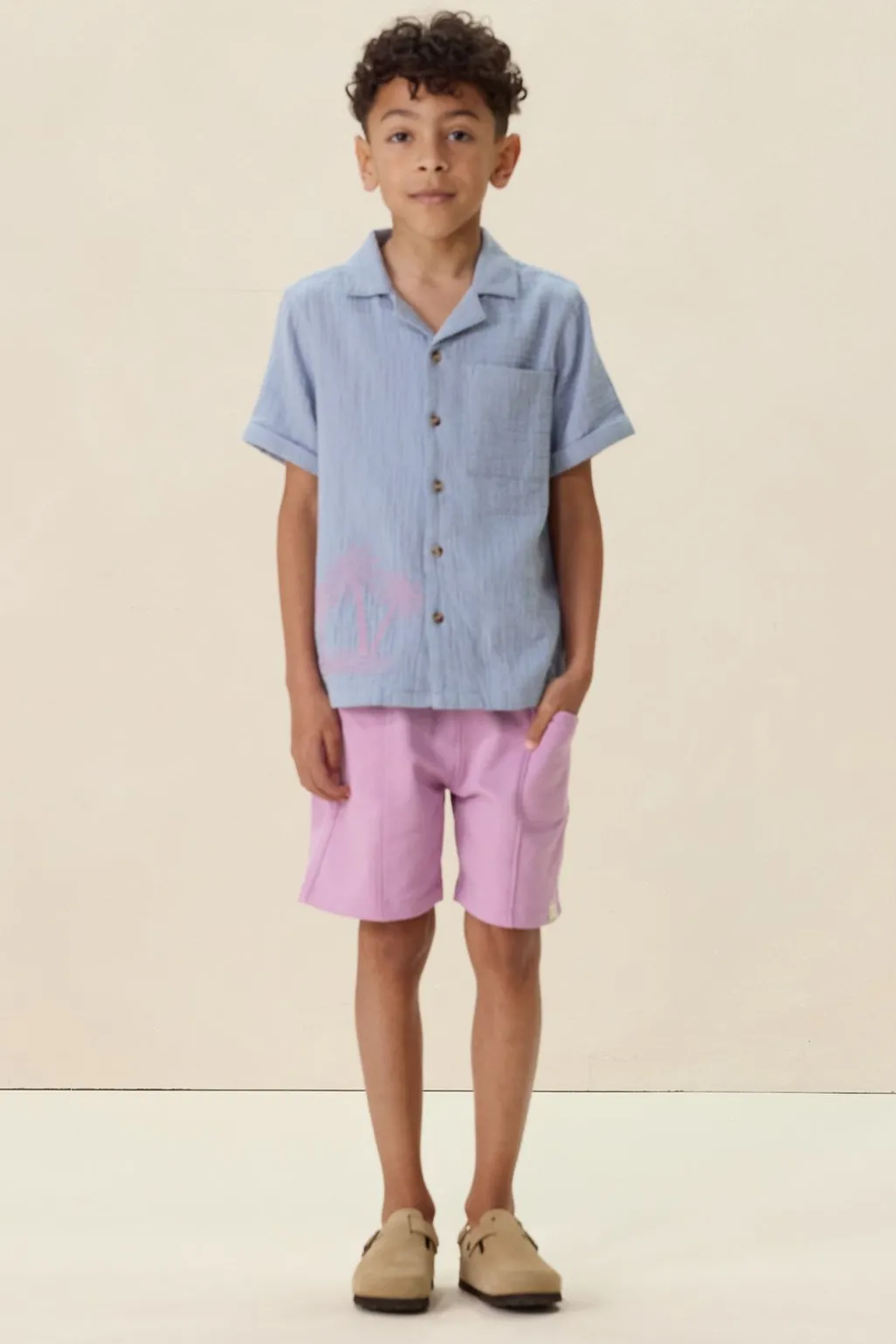 Lichtpaarse sweat shorts