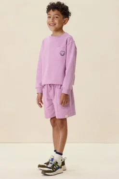 Lichtpaarse sweater met artwork
