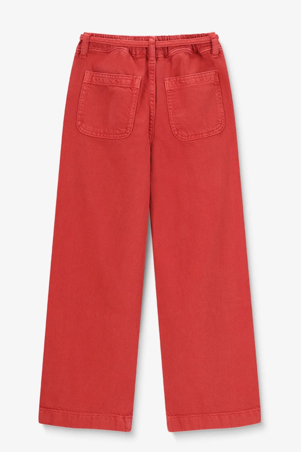 Lichtrode wide leg pull on broek