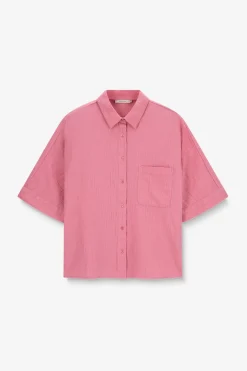 Lichtroze blouse met borstzak
