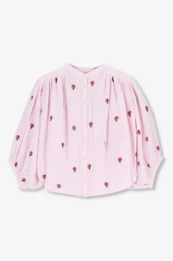 Lichtroze blouse met embroidery