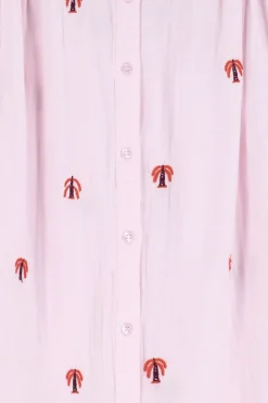 Lichtroze blouse met embroidery