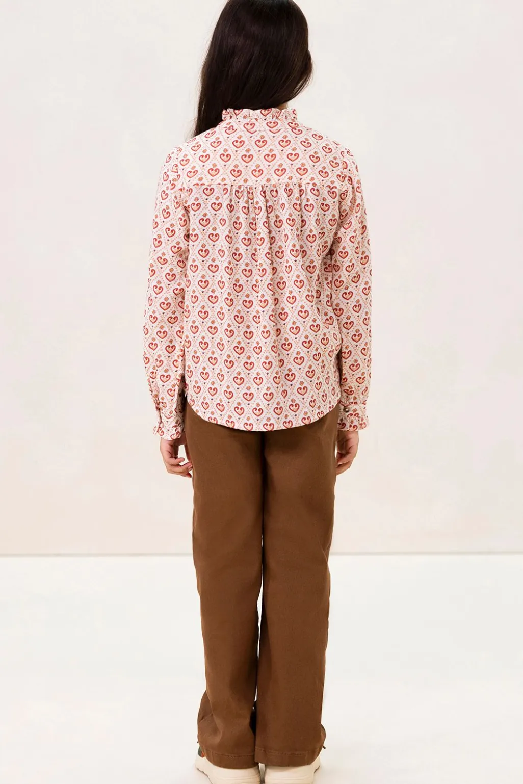 Lichtroze blouse met hartjes print