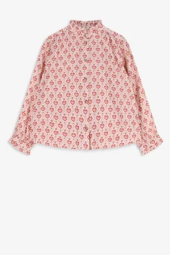 Lichtroze blouse met hartjes print