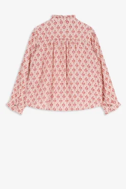 Lichtroze blouse met hartjes print