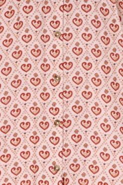 Lichtroze blouse met hartjes print