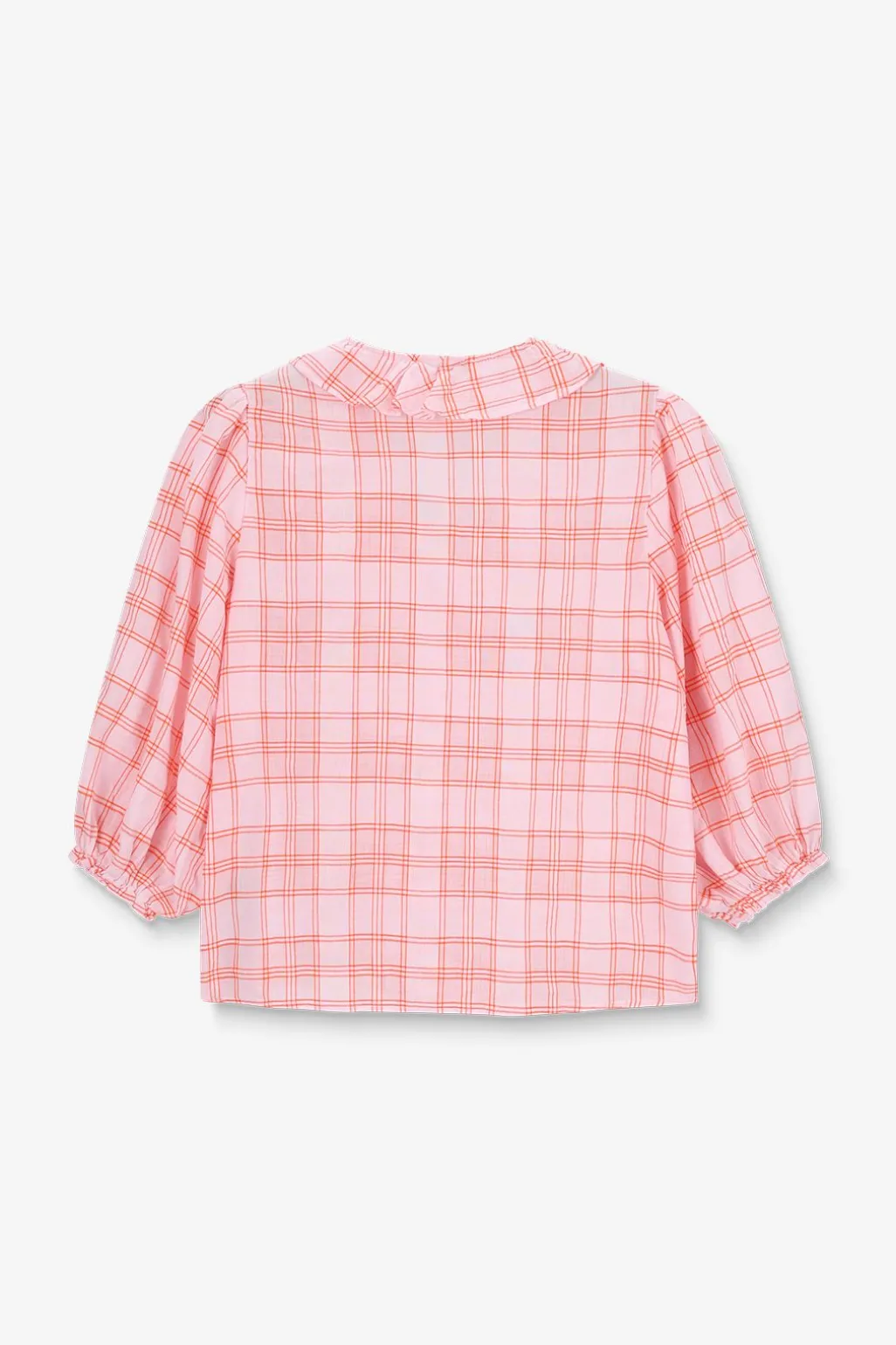 Lichtroze blouse met ruiten