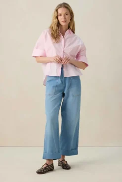 Lichtroze boxy blouse