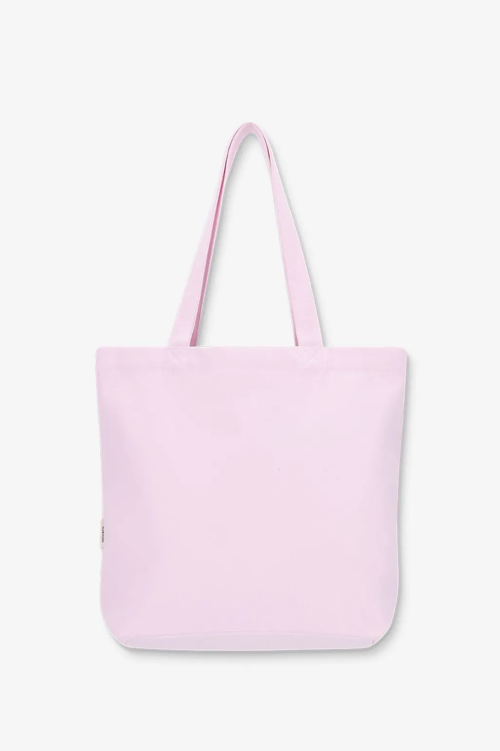 Lichtroze canvas shopper met embroidery