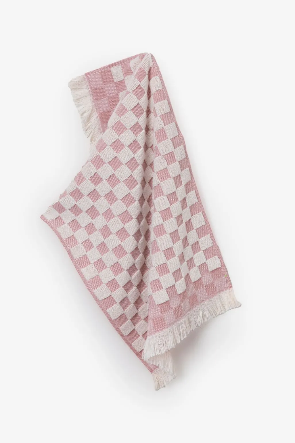 Lichtroze geblokte gastendoek