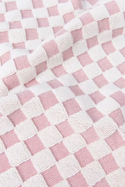 Lichtroze geblokte gastendoek