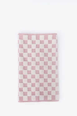Lichtroze geblokte gastendoek