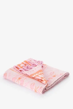 Lichtroze hamamdoek met kreeften