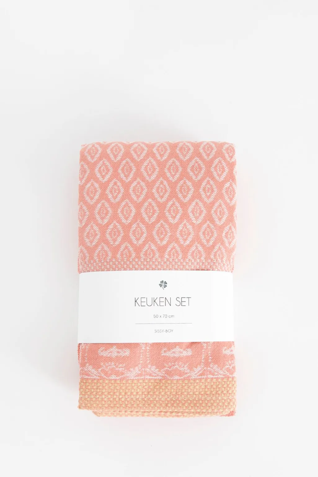 Lichtroze handdoek en theedoek Terry