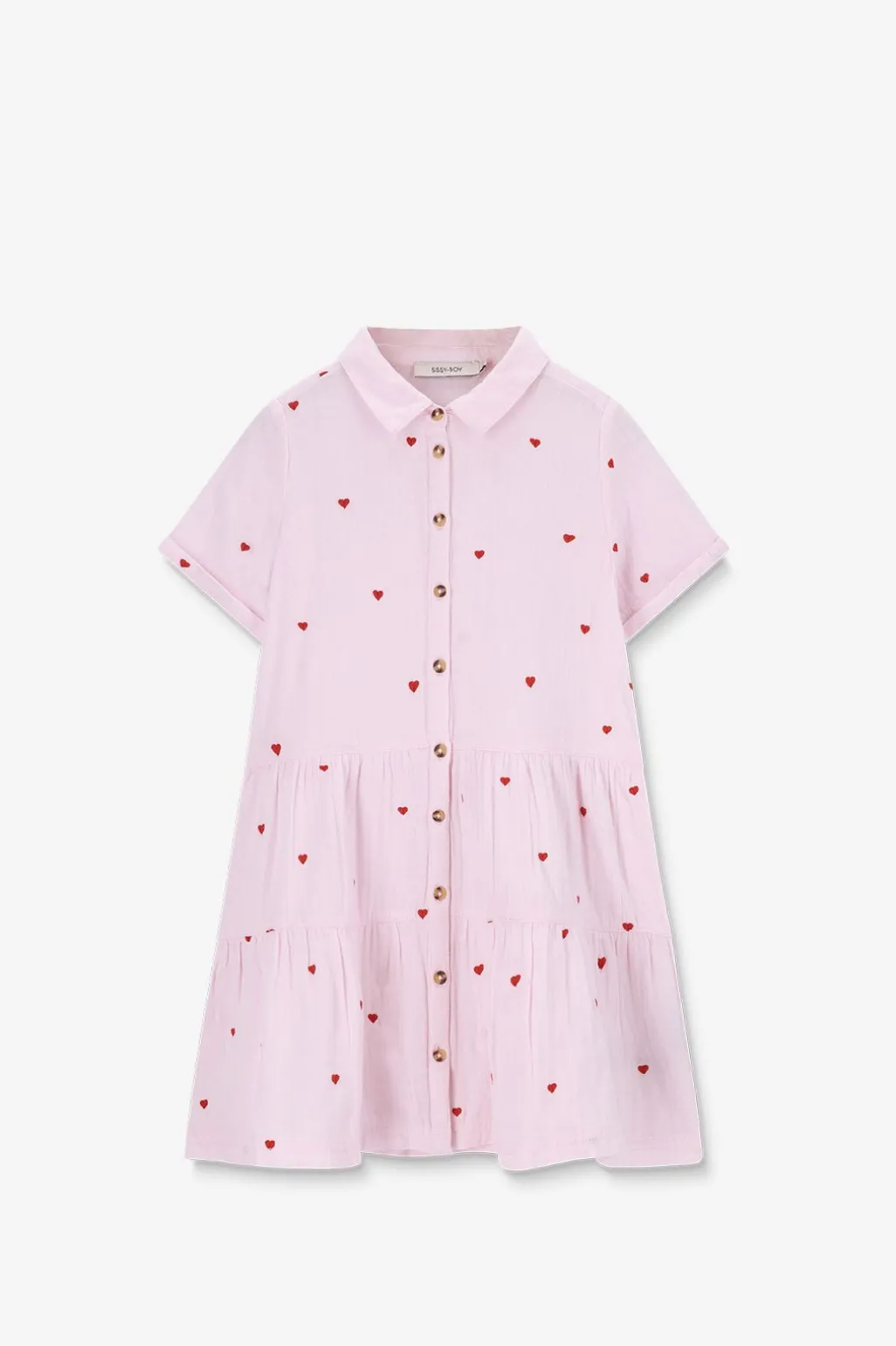 Lichtroze juk met hartjes embroidery