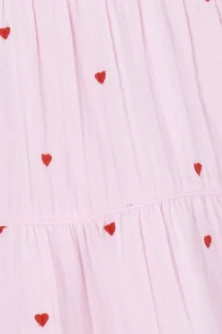 Lichtroze juk met hartjes embroidery