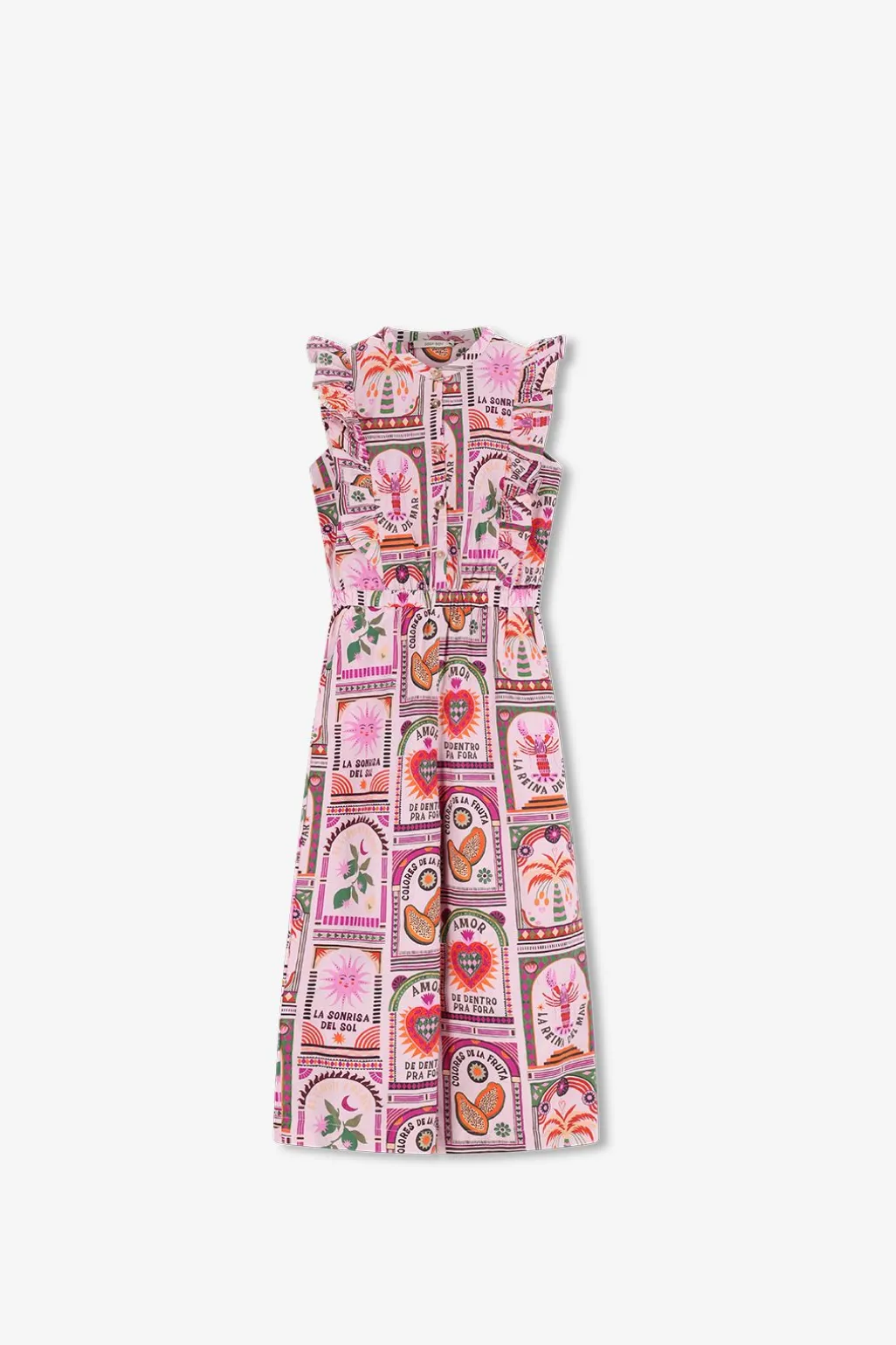 Lichtroze jumpsuit met print