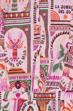 Lichtroze jumpsuit met print