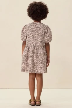 Lichtroze jurk met leopard print