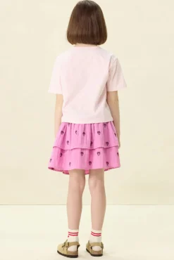 Lichtroze oversized T-shirt met artwork