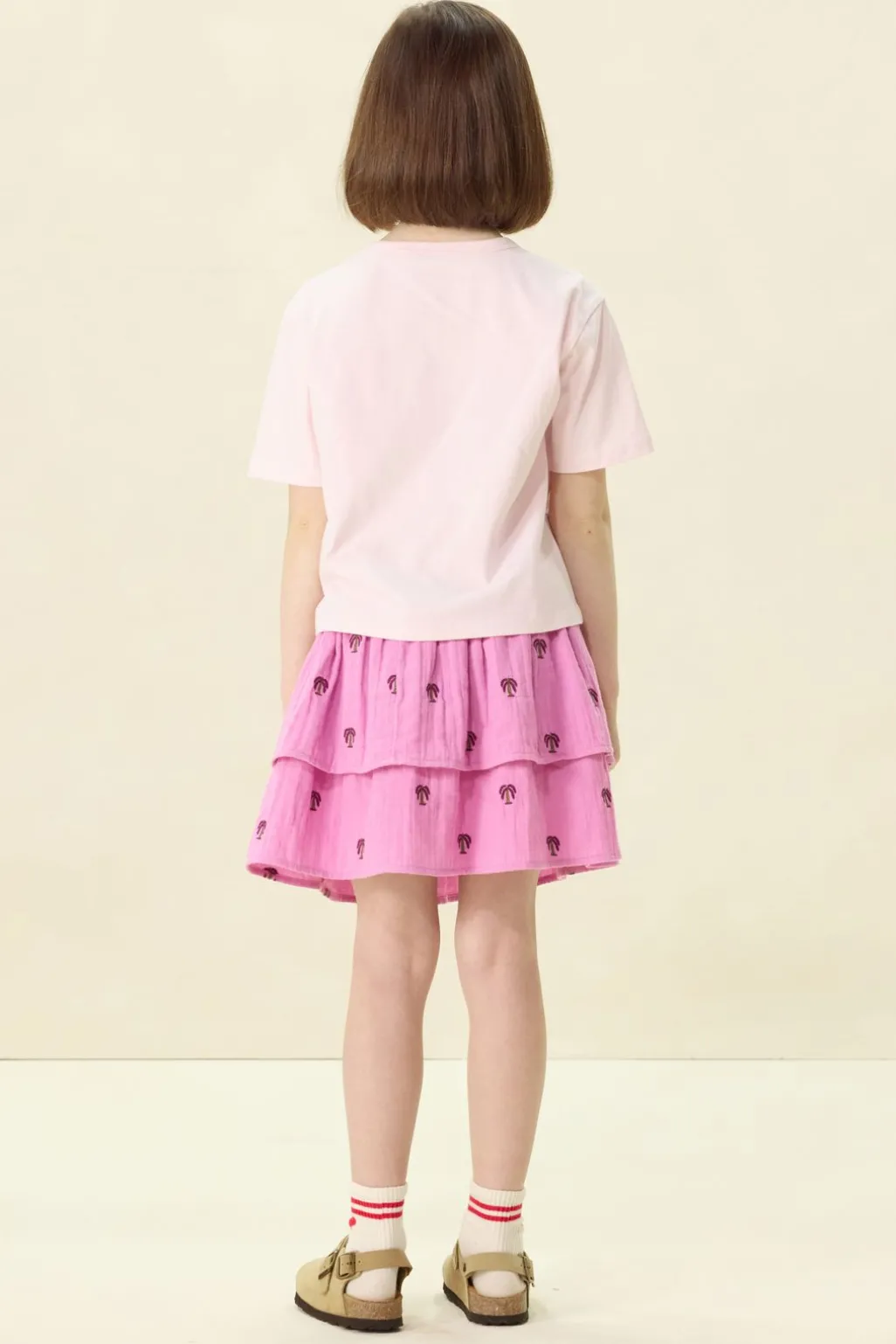 Lichtroze oversized T-shirt met artwork