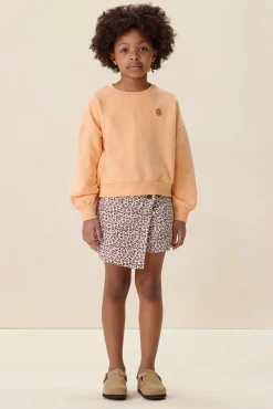Lichtroze skort met leopard print
