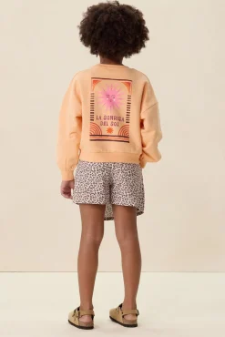 Lichtroze skort met leopard print