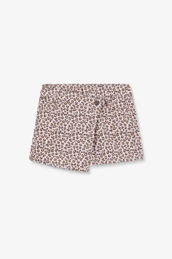 Lichtroze skort met leopard print