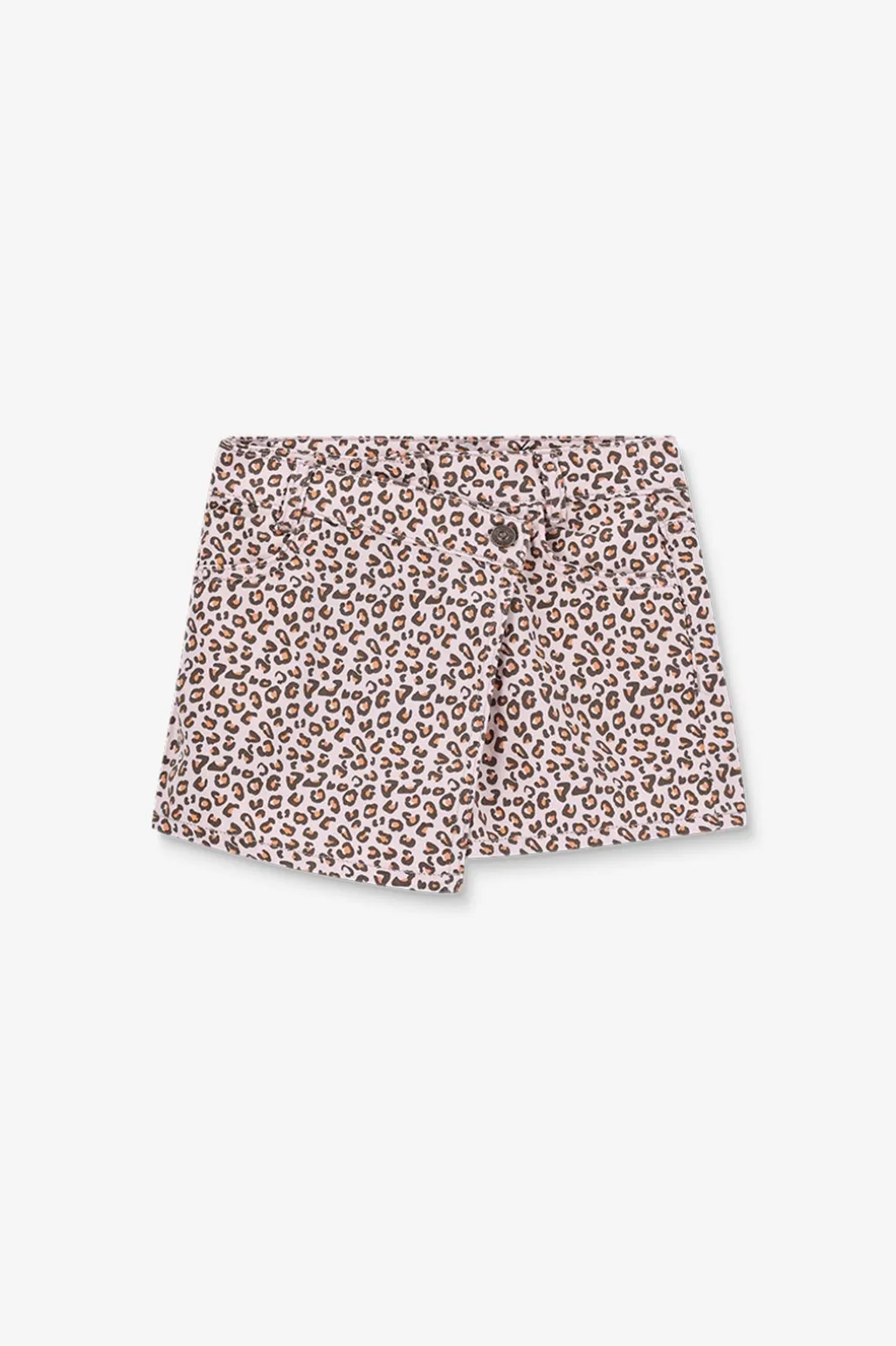 Lichtroze skort met leopard print