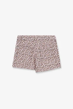 Lichtroze skort met leopard print