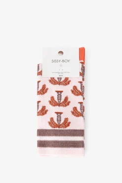 Lichtroze sokken met palmboomprint
