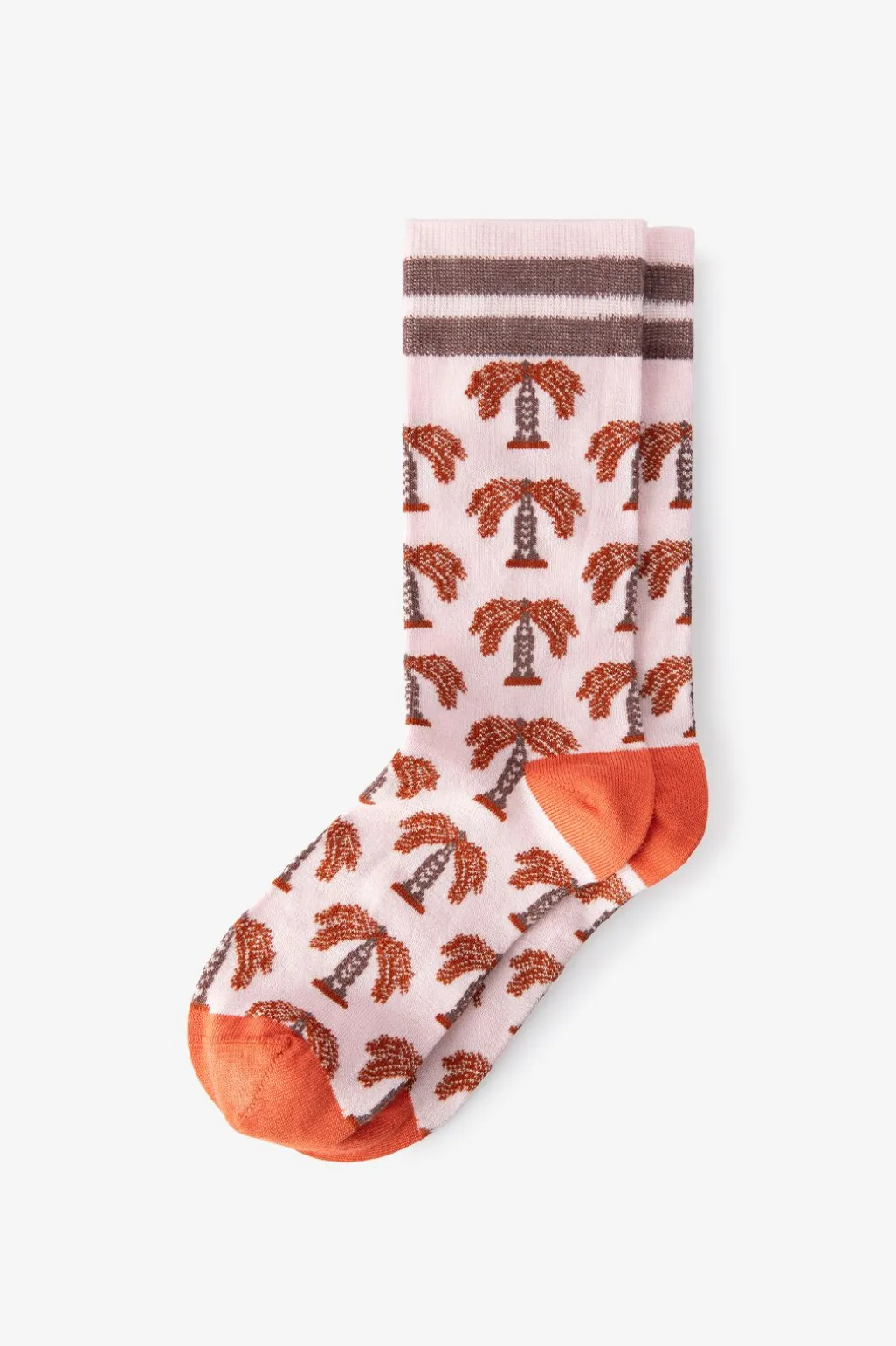 Lichtroze sokken met palmboomprint