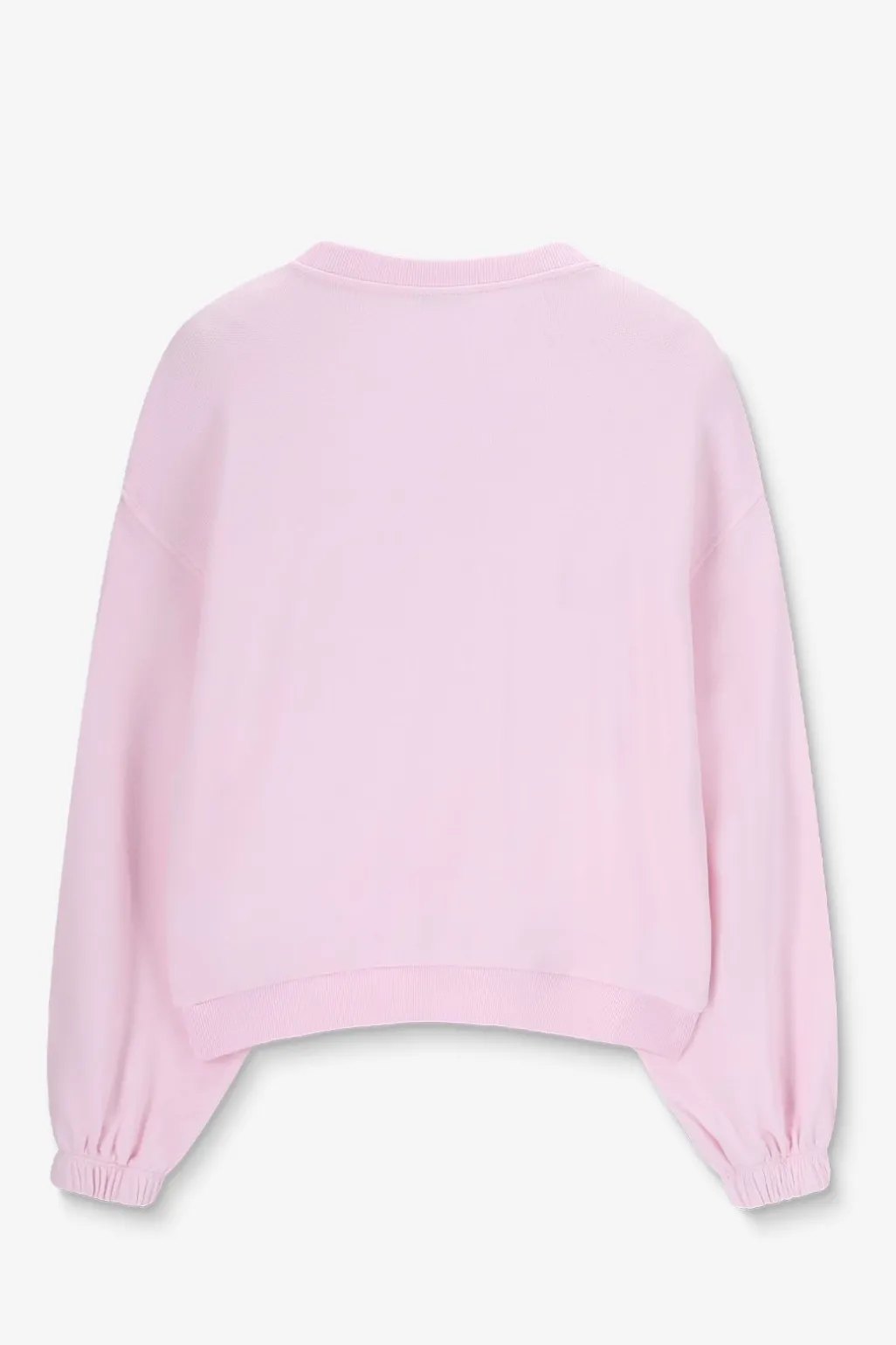 Lichtroze sweater met artwork