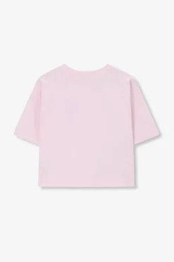 Lichtroze T-shirt met artwork