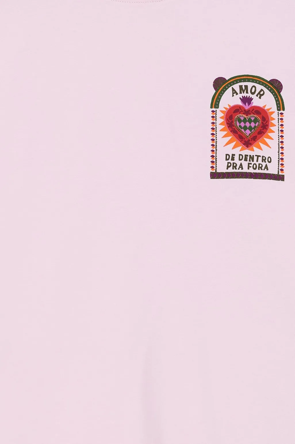 Lichtroze T-shirt met artwork