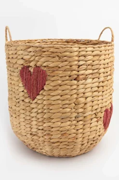 Mand van hyacinth met rode ingeweven hartjes large