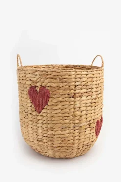Mand van hyacinth met rode ingeweven hartjes medium