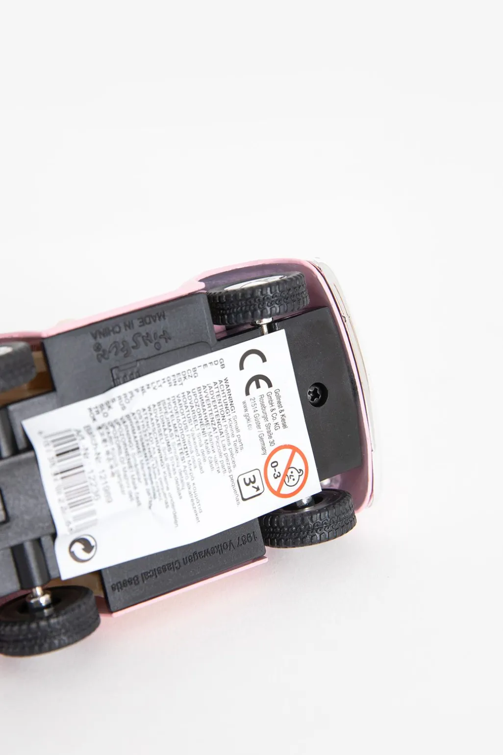 Metalen volkswagen beetle pastel roze
