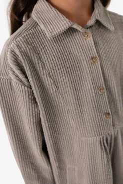 Mintgroene corduroy jurk