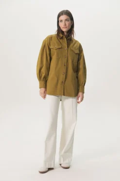 Mosterd groen overshirt jasje