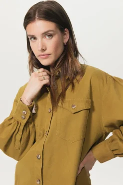Mosterd groen overshirt jasje