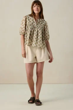 Multicolour blouse met palmboom
