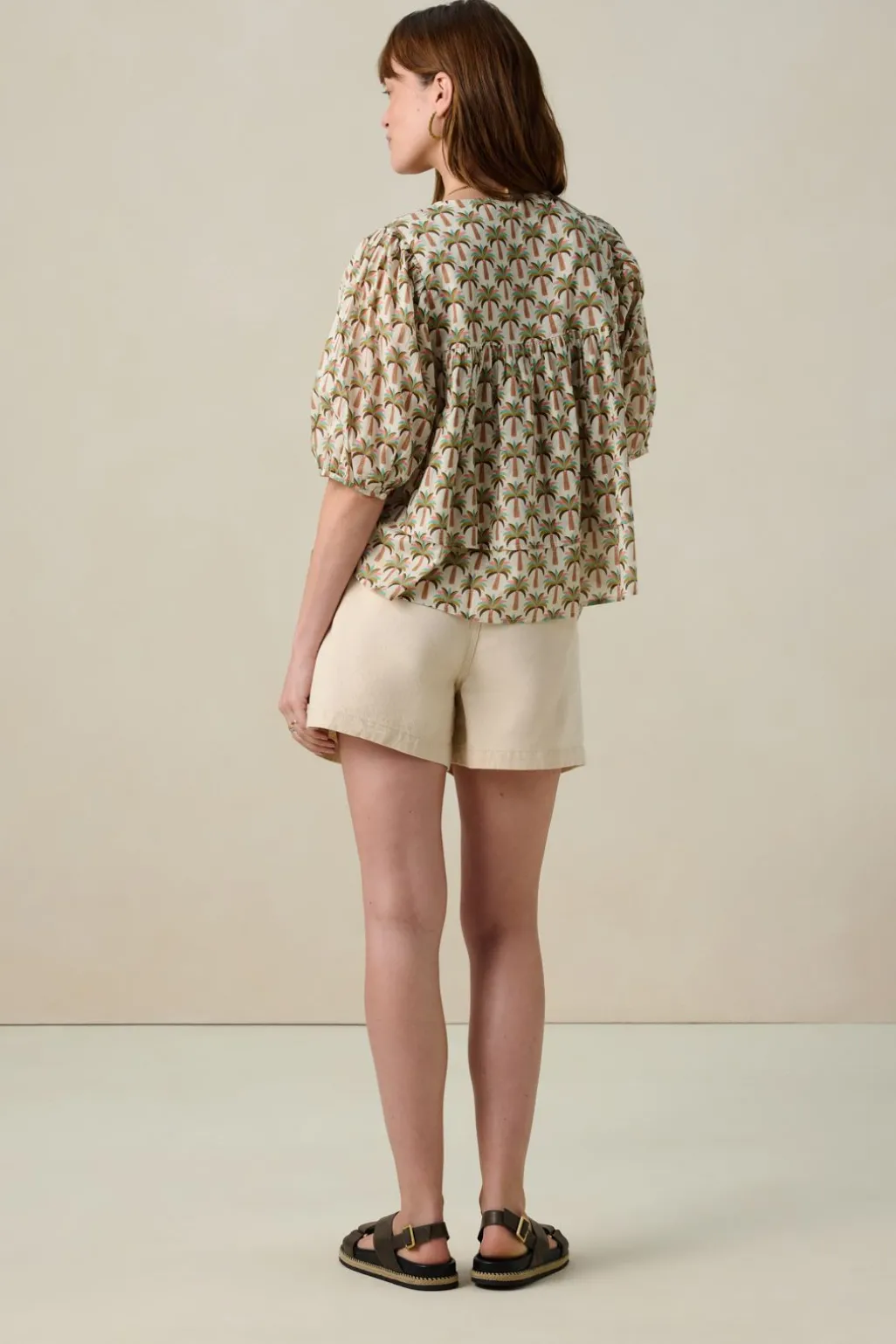 Multicolour blouse met palmboom