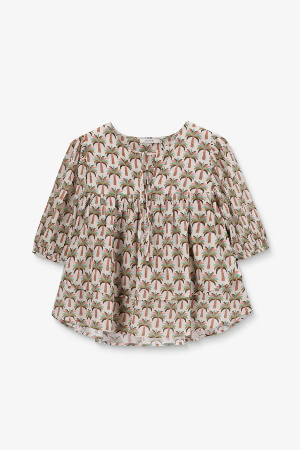 Multicolour blouse met palmboom
