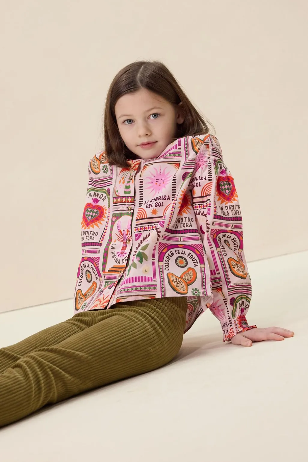 Multicolour blouse met print